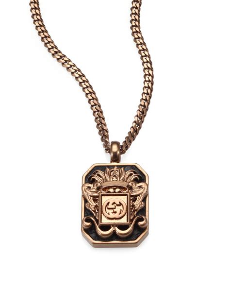 gucci gold pendant used|Gucci pendant men.